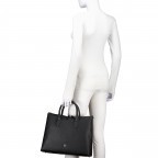 Handtasche Zita M, Farbe: schwarz, blau/petrol, Marke: AIGNER, Abmessungen in cm: 29x39x12, Bild 3 von 7