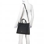 Handtasche Zita M, Farbe: schwarz, blau/petrol, Marke: AIGNER, Abmessungen in cm: 29x39x12, Bild 4 von 7