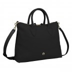 Handtasche Zita M, Farbe: schwarz, blau/petrol, Marke: AIGNER, Abmessungen in cm: 29x39x12, Bild 2 von 7
