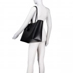 Shopper Numah Tote mit Schlüsselanhänger, Farbe: schwarz, beige, Marke: BOSS, Abmessungen in cm: 39x31x16, Bild 4 von 5