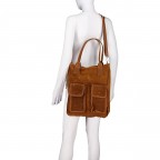 Shopper Velours, Farbe: grau, braun, cognac, grün/oliv, beige, Marke: Hausfelder Manufaktur, Abmessungen in cm: 32x39x11, Bild 6 von 7
