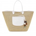 Korbtasche Le Panier Pliage Céramique, Farbe: grün/oliv, weiß, Marke: Longchamp, Abmessungen in cm: 28x35x20, Bild 1 von 6
