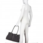 Shopper Velours variabel in der Form, Farbe: grau, braun, taupe/khaki, Marke: Hausfelder Manufaktur, Abmessungen in cm: 40x25x10.5, Bild 5 von 9