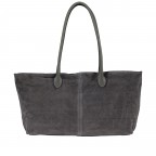 Shopper Velours variabel in der Form, Farbe: grau, braun, taupe/khaki, Marke: Hausfelder Manufaktur, Abmessungen in cm: 40x25x10.5, Bild 1 von 9