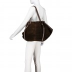 Shopper Velours, Farbe: braun, cognac, taupe/khaki, grün/oliv, beige, Marke: Hausfelder Manufaktur, Abmessungen in cm: 27x30x15.5, Bild 4 von 5