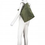 Einkaufstasche Le Pliage Green Totebag M, Farbe: anthrazit, blau/petrol, grün/oliv, Marke: Longchamp, Abmessungen in cm: 36.5x39.5x11.5, Bild 4 von 5