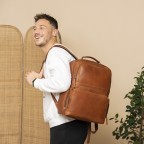 Rucksack Lennox mit Laptopfach 15 Zoll, Farbe: schwarz, cognac, Marke: The Chesterfield Brand, Abmessungen in cm: 31x42x13, Bild 4 von 8
