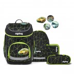 Schulranzen Cubo Color Flash Edition Set 5-teilig Modell 2026, Farbe: schwarz, blau/petrol, flieder/lila, Marke: Ergobag, Abmessungen in cm: 28x39x25, Bild 1 von 7