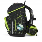 Schulranzen Cubo Color Flash Edition Set 5-teilig Modell 2026, Farbe: schwarz, blau/petrol, flieder/lila, Marke: Ergobag, Abmessungen in cm: 28x39x25, Bild 3 von 7