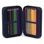 Stifteetui Maxi Mäppchen Glow Set 40-teilig, Farbe: schwarz, blau/petrol, grün/oliv, Marke: Ergobag, Abmessungen in cm: 20.5x13.5x6.5, Bild 4 von 5