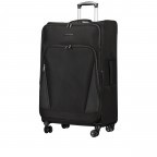 Koffer FLT24 erweiterbar Größe 79 cm, Farbe: schwarz, blau/petrol, Marke: Flanigan, Abmessungen in cm: 50x79x31, Bild 2 von 8
