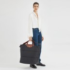 Reisetasche Le Pliage erweiterbar, Farbe: schwarz, blau/petrol, cognac, beige, Marke: Longchamp, Bild 4 von 5