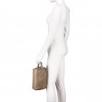Kulturbeutel Taupe, Farbe: taupe/khaki, Marke: Hausfelder Manufaktur, EAN: 4065646010468, Abmessungen in cm: 23x14x9, Bild 4 von 4