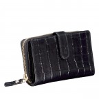 Geldbörse Kroko mit RFID-Schutz, Farbe: schwarz, beige, Marke: Hausfelder Manufaktur, Abmessungen in cm: 9x15.7x2.5, Bild 2 von 4