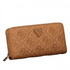 Geldbörse Adelasia mit Griffschlaufe, Farbe: schwarz, cognac, Marke: Guess, Abmessungen in cm: 20.5x10x2.5, Bild 2 von 5