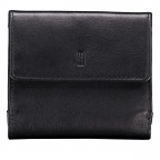 Geldbörse Nappa mit RFID-Schutz, Farbe: schwarz, rot/weinrot, Marke: Hausfelder Manufaktur, Abmessungen in cm: 10x9x1.8, Bild 1 von 5