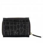 Geldbörse Kroko mit RFID-Schutz, Farbe: schwarz, braun, Marke: Hausfelder Manufaktur, Abmessungen in cm: 10.2x7.5x2.5, Bild 3 von 5