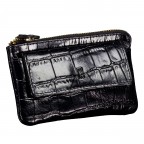 Schlüsseletui Kroko, Farbe: schwarz, beige, Marke: Hausfelder Manufaktur, Abmessungen in cm: 12.5x8x1.7, Bild 2 von 4