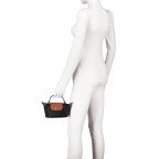 Kosmetiktasche Le Pliage Pochette, Farbe: schwarz, grau, blau/petrol, cognac, beige, Marke: Longchamp, Abmessungen in cm: 17x10x5.5, Bild 4 von 5