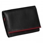 Geldbörse Multicolor Schwarz Rot, Farbe: rot/weinrot, Marke: Hausfelder Manufaktur, EAN: 4039584250705, Abmessungen in cm: 17x9.5x2, Bild 2 von 4
