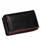 Geldbörse Multicolor Schwarz Rot, Farbe: rot/weinrot, Marke: Hausfelder Manufaktur, EAN: 4039584250750, Abmessungen in cm: 18.5x9.3x3.5, Bild 2 von 5