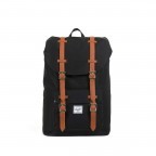 Rucksack Little America Medium Volumen 14 Liter Black, Farbe: schwarz, Marke: Herschel, EAN: 0828432006298, Abmessungen in cm: 28x43x12, Bild 1 von 5