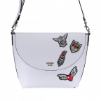 Umhängetasche Bobbi White Black, Farbe: weiß, Marke: Guess, Abmessungen in cm: 27x24x13, Bild 1 von 5