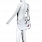 Umhängetasche Bobbi White Black, Farbe: weiß, Marke: Guess, Abmessungen in cm: 27x24x13, Bild 3 von 5