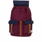 Rucksack Dawson Volumen 20,5 Liter Univers Windsor Wine Peacoat, Farbe: rot/weinrot, Marke: Herschel, EAN: 0828432137039, Abmessungen in cm: 33x40x15, Bild 3 von 4