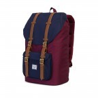 Rucksack Little America Volumen 23 Liter Univers Windsor Wine Peacoat, Farbe: rot/weinrot, Marke: Herschel, EAN: 0828432137459, Abmessungen in cm: 28x50x17, Bild 2 von 4