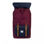 Rucksack Little America Volumen 23 Liter Univers Windsor Wine Peacoat, Farbe: rot/weinrot, Marke: Herschel, EAN: 0828432137459, Abmessungen in cm: 28x50x17, Bild 3 von 4