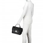 Handtasche Saffiano-Optik Schwarz, Farbe: schwarz, Marke: Replay, Abmessungen in cm: 26x19x14, Bild 6 von 6