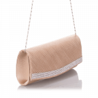 Clutch mit Strass Beige, Farbe: beige, Marke: Hausfelder Manufaktur, Abmessungen in cm: 26x12x7, Bild 2 von 5