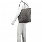 Beuteltasche Tribeca Croco Rock Grey Metallic, Farbe: grau, Marke: Liebeskind Berlin, Abmessungen in cm: 38x38x8, Bild 3 von 5