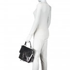 Handtasche Athena Grau Metallic, Farbe: grau, metallic, Marke: Hausfelder Manufaktur, Abmessungen in cm: 28x22x11, Bild 6 von 6