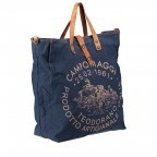 Tasche Canvas 1660-X0009 Druck Beige, Farbe: blau/petrol, Marke: Campomaggi, Abmessungen in cm: 35x40x15, Bild 2 von 3