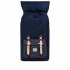 Rucksack Little America Volumen 23 Liter Peacoat Dark Denim, Farbe: blau/petrol, Marke: Herschel, EAN: 0828432214488, Abmessungen in cm: 28x50x17, Bild 3 von 4