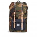 Rucksack Little America Volumen 23 Liter Woodland Camo Dark Denim, Farbe: grün/oliv, Marke: Herschel, EAN: 0828432214471, Abmessungen in cm: 28x50x17, Bild 1 von 4