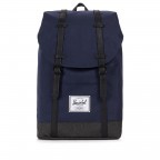 Rucksack Retreat Rubber Straps Volumen 18 Liter Peacoat Black Crosshatch, Farbe: blau/petrol, Marke: Herschel, EAN: 0828432211869, Abmessungen in cm: 34x46x12, Bild 1 von 5