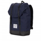 Rucksack Retreat Rubber Straps Volumen 18 Liter Peacoat Black Crosshatch, Farbe: blau/petrol, Marke: Herschel, EAN: 0828432211869, Abmessungen in cm: 34x46x12, Bild 2 von 5