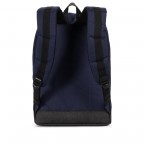 Rucksack Retreat Rubber Straps Volumen 18 Liter Peacoat Black Crosshatch, Farbe: blau/petrol, Marke: Herschel, EAN: 0828432211869, Abmessungen in cm: 34x46x12, Bild 4 von 5