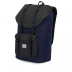Rucksack Little America einfarbig Volumen 23 Liter Peacoat Black Crosshatch, Farbe: blau/petrol, Marke: Herschel, EAN: 0828432210558, Abmessungen in cm: 28.56x49.9x17.78, Bild 2 von 4