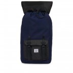 Rucksack Little America einfarbig Volumen 23 Liter Peacoat Black Crosshatch, Farbe: blau/petrol, Marke: Herschel, EAN: 0828432210558, Abmessungen in cm: 28.56x49.9x17.78, Bild 3 von 4