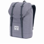 Rucksack Retreat Rubber Straps Volumen 18 Liter Mid Grey Crosshatch, Farbe: grau, Marke: Herschel, EAN: 0828432229833, Abmessungen in cm: 34x46x12, Bild 2 von 5