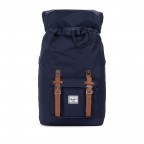 Rucksack Little America Medium Volumen 14 Liter Peacoat, Farbe: blau/petrol, Marke: Herschel, EAN: 0828432210824, Abmessungen in cm: 28x43x12, Bild 3 von 4