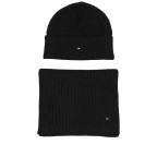 Mütze und Schal zweiteiliges Geschenkset Black, Farbe: schwarz, Marke: Tommy Hilfiger, EAN: 8720645287940, Bild 2 von 3