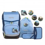 Schulranzen Cubo Light Set 5-teilig HimmelreitBär, Farbe: blau/petrol, Marke: Ergobag, EAN: 4057081036943, Abmessungen in cm: 25x40x20, Bild 1 von 10