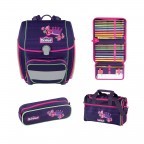 Schulranzen Genius Set 4-teilig Flower Princess, Farbe: flieder/lila, Marke: Scout, EAN: 4007953419572, Abmessungen in cm: 31x29x22, Bild 1 von 10