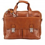 Aktentasche mit zwei Vortaschen Cognac, Farbe: cognac, Marke: Hausfelder Manufaktur, EAN: 4065646000483, Abmessungen in cm: 39x30x10, Bild 1 von 11
