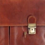 Aktentasche mit zwei Vortaschen Cognac, Farbe: cognac, Marke: Hausfelder Manufaktur, EAN: 4065646000483, Abmessungen in cm: 39x30x10, Bild 11 von 11